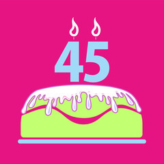 tort urodzinowy, Birthday card with cake - obrazy, fototapety, plakaty