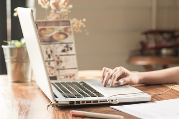 Business woman working at the computer