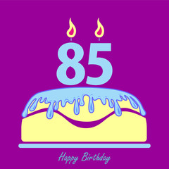 tort urodzinowy, Birthday card with cake - obrazy, fototapety, plakaty