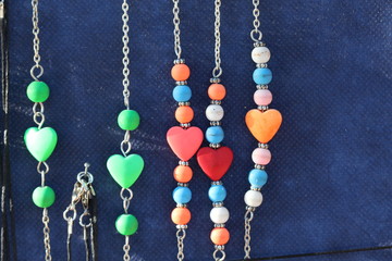 cheap jewelry at a flea market.