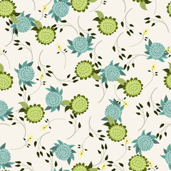 Autumn vector seamless pattern. Hand draw autumn leaves background.