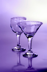 Wine glass close-up, decoration on the edge of a white crumb