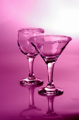 Wine glass close-up, decoration on the edge of a white crumb