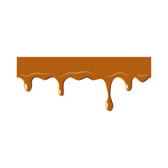 Dripping down caramel icon isolated on white background. Sweetness symbol