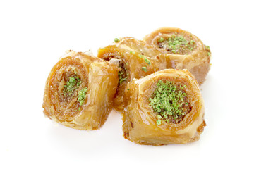 Turkish sweets on a white background