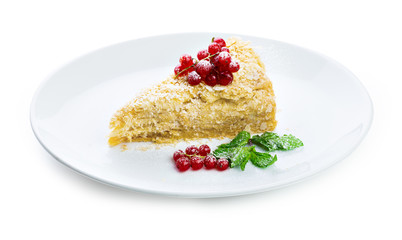 Napoleon cake with berry