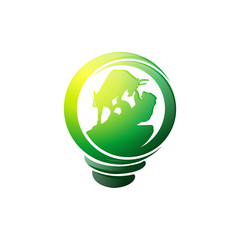 Stockmarket Bulb Logo Icon Vector Image Icon