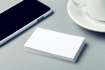 Blank card with coffee cup with space