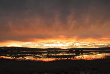 Patagonian sunset over El Calafate city