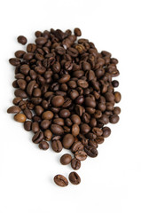 Coffee beans isolated on white background