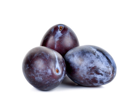 Fresh plum isolated on the white background