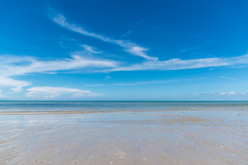 The beach and blue sky