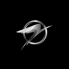 Wings Bird Jet Metallic 3D Logo Vector Image Icon