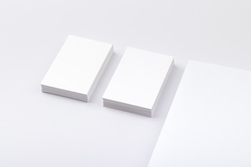 Business cards isolated on white