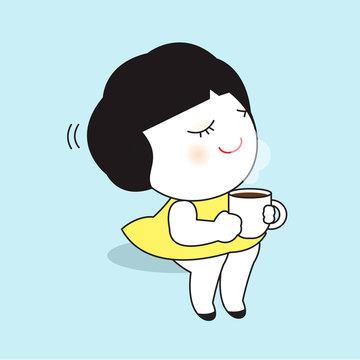 Coffee A Cozy Hug In A Mug Card Character illustration