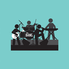 Band Of Musician Black Symbol Vector Illustration