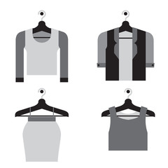 Woman Clothes On Hanger Vector Illustration