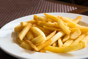 French fries detail on the table