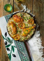 ONE POT GREEK CHICKEN and LEMON RICE