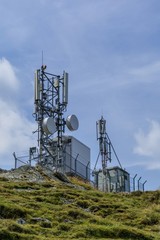 Communications cellular  telecoms communications antenna in the high mountains