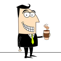 Businessman with coffee clip-art