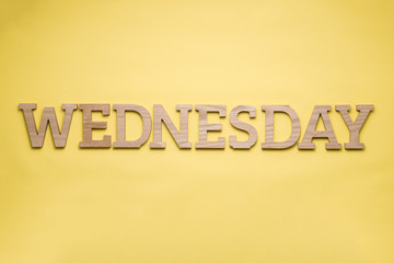 Alphabets day of the week over green background. Letterpress woo