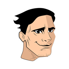 The rude man face vector illustration.