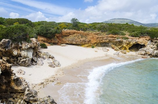 Small secluded beach near Alghero, Sardinia, Italy

