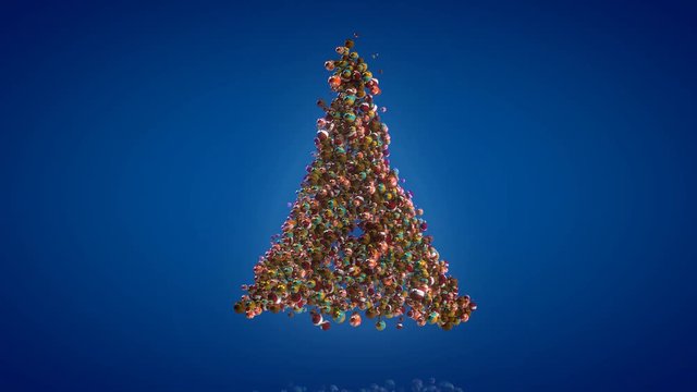 albero di natale palle in movimento