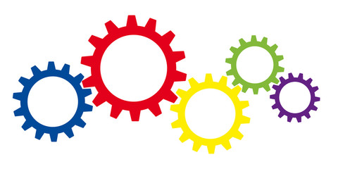 Zahnräder Bunt