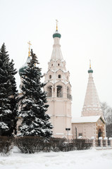 winter view at russian orthodox church
