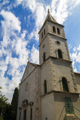 Fototapeta na wymiar Catholic church in town Zlarin,Croatia