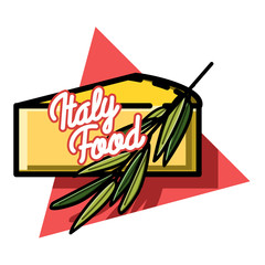 Color vintage italy food emblem
