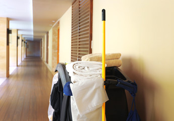cleaning trolley in hotel - 121705598
