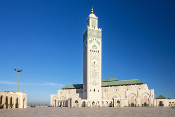 Fototapeta na wymiar Casablanca, Morocco. Mosque Hassan II building