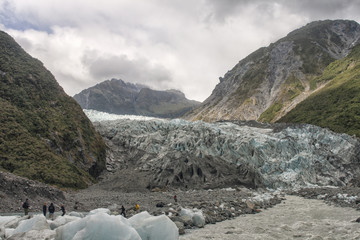 Hikers near the glacier