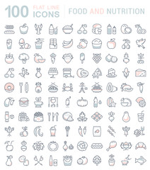 Set Line Icons Food