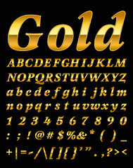 gold alphabet set