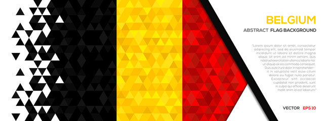 Abstract polygon Geometric Shape background.Belgium flag
