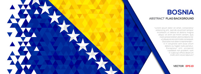 Abstract polygon Geometric Shape background.Bosnia and Herzegovina flag