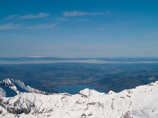 Snowy Mountains in the Swiss Alps