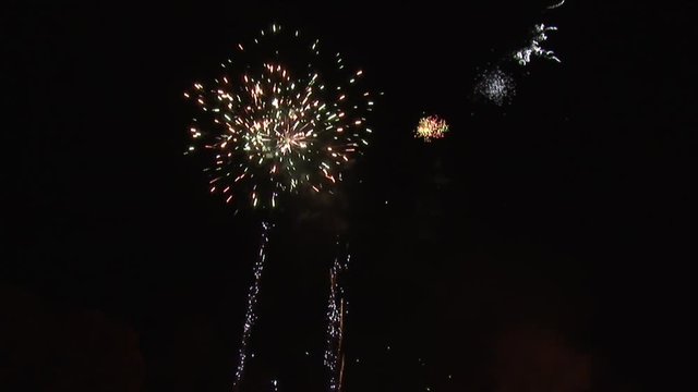 Red, White and Green Fireworks
