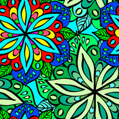 Seamless bright floral pattern.