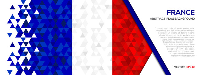 Abstract polygon Geometric Shape background.France flag