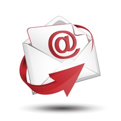 E-mail envelope with red arrow Vector