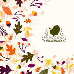 Obraz premium Vector Illustration of a Thanksgiving Design with Autumnal Leaves