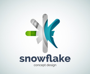 Vector Christmas snowflake logo template