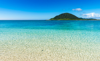 Fototapeta premium Beach, Sea, landscape. Okinawa, Japan, Asia. 