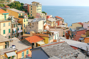 Riomaggiore. Italian village on the coast.