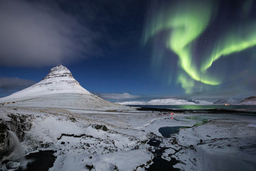 Question Mark - The Northern Lights punctuate the Icelandic sky